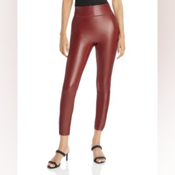 A.L.C. Emile Faux Leather Zip Ankle Claret Leggings -NWT - Picture 1 of 7